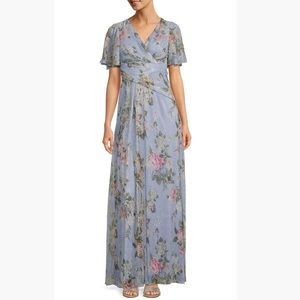 Adrianna Papell - Short Sleeve V Neck Long Dress. NWT